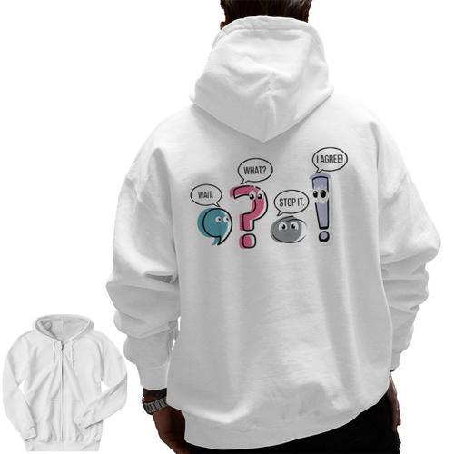 Grammar Teacher Punctuation English First Day Back To School Men Zip Up Hoodie Back Print - teacherstshirts.com AU