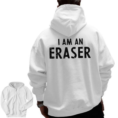 Halloween Teacher Im An Eraser Costume Kids Men Women Men Zip Up Hoodie Back Print - teacherstshirts.com AU