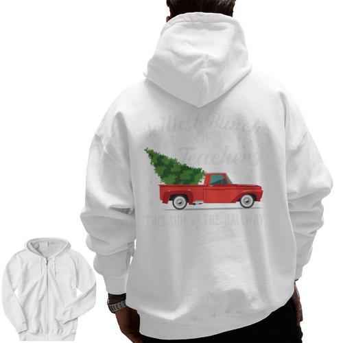 Jolliest Bunch Of Teachers This Side Of The Hallway Men Zip Up Hoodie Back Print - teacherstshirts.com CA