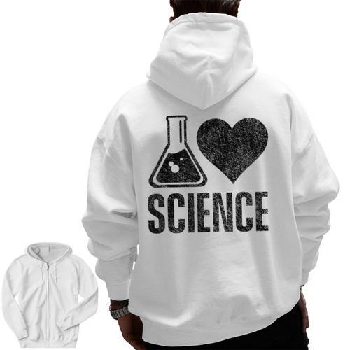 I Love Science Lover Teacher Scientist Sciences Men Zip Up Hoodie Back Print - teacherstshirts.com
