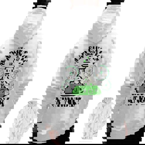 Mad Scientist Science Teacher Halloween Costume Teen Girls Men Zip Up Hoodie Back Print - teacherstshirts.com