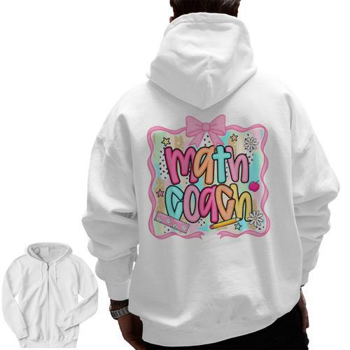 Math Coach Back To School Math Teacher Men Zip Up Hoodie Back Print - teacherstshirts.com