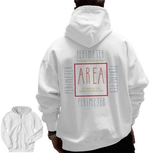 Math Teacher Area Perimeter Cool Math Math Teacher Men Zip Up Hoodie Back Print - teacherstshirts.com