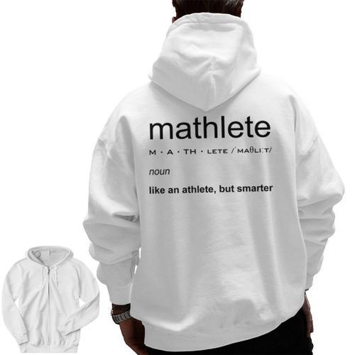 Mathlete Definition Math Math Teacher Nerd Geek Men Women Girls Kids Men Zip Up Hoodie Back Print - teacherstshirts.com