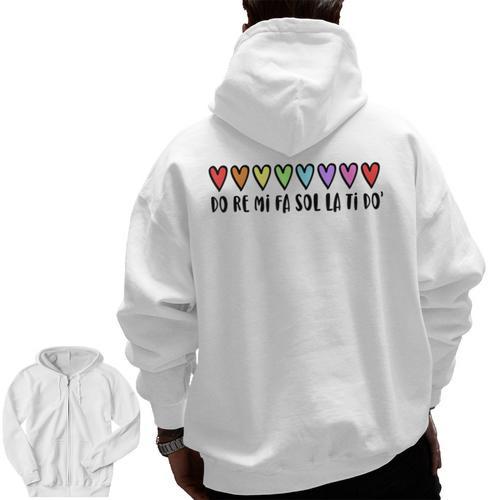 Music Teacher Hearts Music Teaching Men Zip Up Hoodie Back Print - teacherstshirts.com DE
