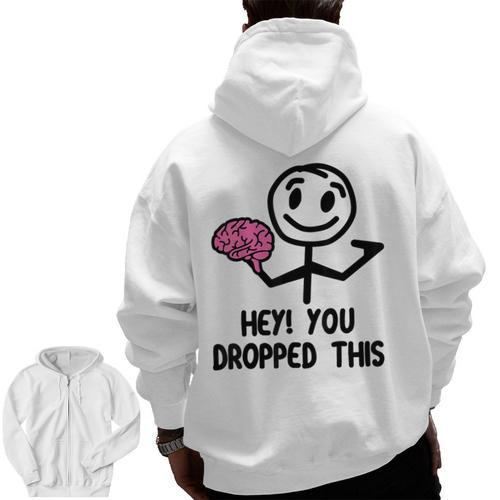 Nerdy Hey You Dropped This Brain Math Teacher Men Zip Up Hoodie Back Print - teacherstshirts.com