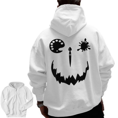 Pumpkin Artist Halloween Art Teacher Men Zip Up Hoodie Back Print - teacherstshirts.com AU