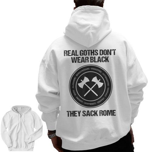 Real Goths Sack Rome History Teacher Men Zip Up Hoodie Back Print - teacherstshirts.com