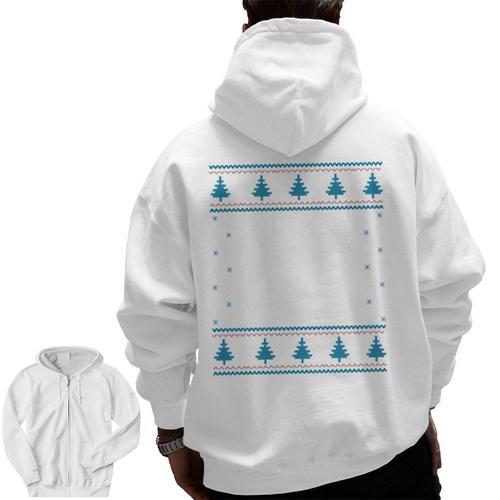 Santas Favorite Choir Teacher Christmas Men Zip Up Hoodie Back Print - teacherstshirts.com AU
