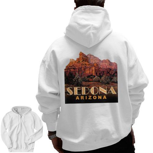 Sedona s Sedona Arizona Shirts T-Shirt Men Zip Up Hoodie Back Print - Bostonterriersmerch.com