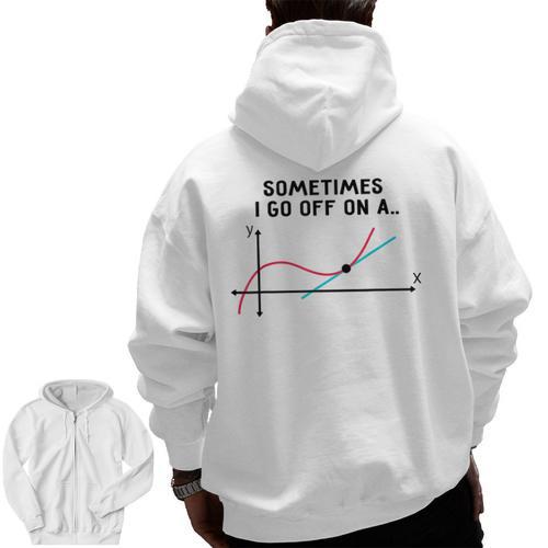 Sometimes I Go Off On a Tangent Math Teacher T Shirts Men Women Girls Kids Men Zip Up Hoodie Back Print - teacherstshirts.com