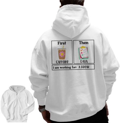 Special Education Teacher First Then Visual I Am Working For Men Women Girls Kids Men Zip Up Hoodie Back Print - teacherstshirts.com