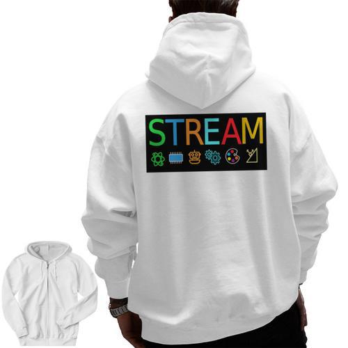 Stream Technology Robotics Shirt For Teachers And Students Premium Tri-Blend Men Zip Up Hoodie Back Print - teacherstshirts.com
