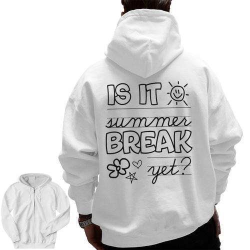 Teacher End Of Year Shirt Is It Summer Break Yet Last Day Men Zip Up Hoodie Back Print - teacherstshirts.com UK
