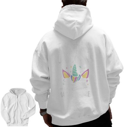 Teachers Are Like Unicorns They Make Magic Happen Men Zip Up Hoodie Back Print - teacherstshirts.com UK