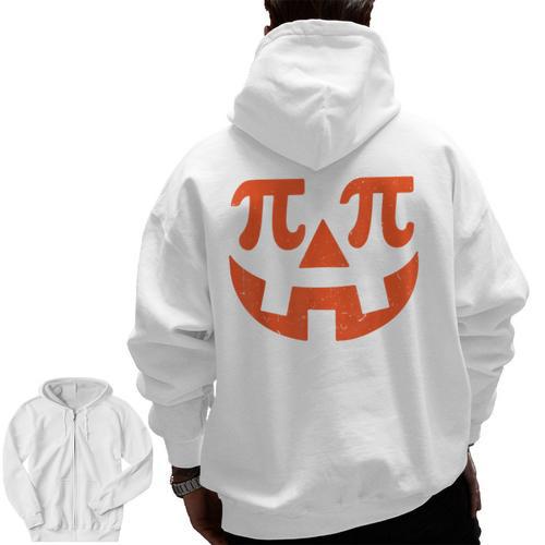 Thanksgiving Math Teacher Pumpkin Pi Pie Math Costume Men Zip Up Hoodie Back Print - teacherstshirts.com AU