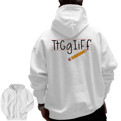 Tt Gg Ii Ff Tgif Teachers Students Tee Men Zip Up Hoodie Back Print - teacherstshirts.com CA