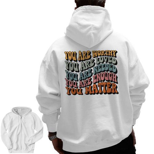 Unity Day Tee Orange Women Teacher You Matter Orange Be Kind Men Zip Up Hoodie Back Print - teacherstshirts.com DE