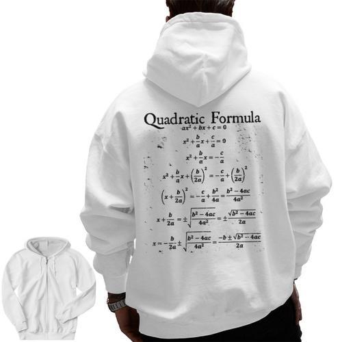 Vintage Nerdy Quadratic Formula Proof Algebra Math Teacher Men Zip Up Hoodie Back Print - teacherstshirts.com UK