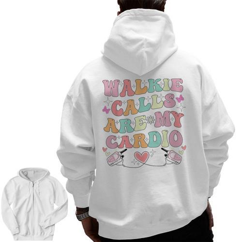 Walkie Calls Are My Cardio Special Education Teacher School Men Zip Up Hoodie Back Print - teacherstshirts.com CA