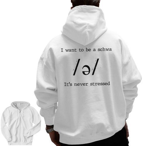 I Want To Be A Schwa It's Never Stressed Reading Teacher For Men Girls Kids Men Zip Up Hoodie Back Print - teacherstshirts.com AU