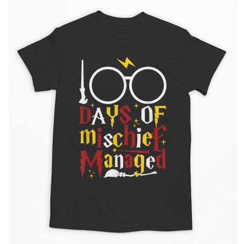 100 Days Of Mischief Managed Teacher Kid 100th Day Of School Unisex T-Shirt - teacherstshirts.com UK