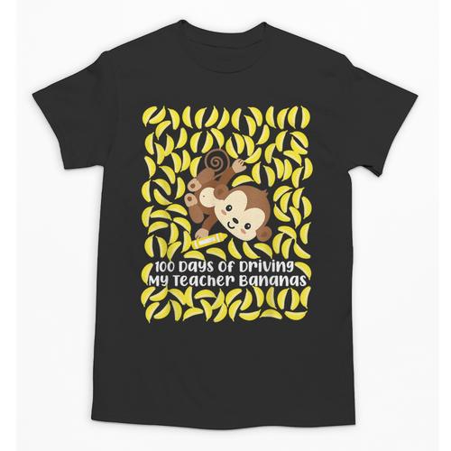 100th Day Of School Teacher Monkey Pun Banana For Men Women Girls Kids Unisex T-Shirt - teacherstshirts.com UK