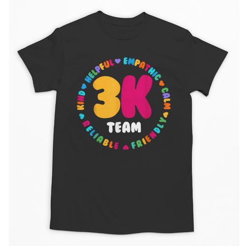 3K Team & Teacher Squad Threes Crew PreK Elementary Team Unisex T-Shirt - teacherstshirts.com CA