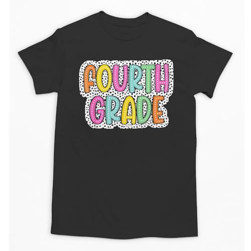 4th Grade Back To School Dalmatian Dots Teacher Student Unisex T-Shirt - teacherstshirts.com