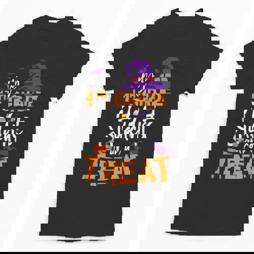 My 4th Grade Students Are a Treat Teacher Halloween Witch For Men Women Kids Unisex T-Shirt - teacherstshirts.com