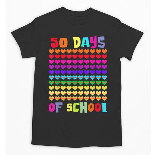 50 Days Of School Hearts Teacher Happy 50th Day Of School Unisex T-Shirt - teacherstshirts.com UK