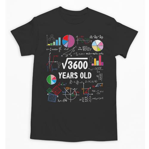 60 Year Old Math Teacher Square Root Of 3600 60th Birthday Unisex T-Shirt - teacherstshirts.com CA