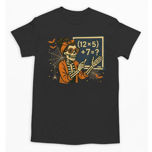 67 Teacher Halloween Skeleton Six Seven Meme Math Unisex T-Shirt - teacherstshirts.com DE