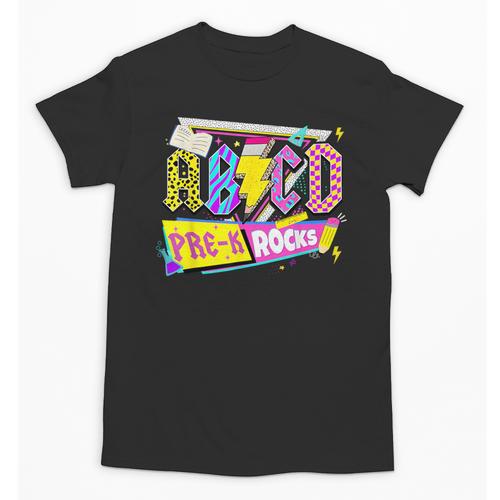 ABCD Pre-K Rocks Back To School PreK Kindergarten Teacher Unisex T-Shirt - teacherstshirts.com DE