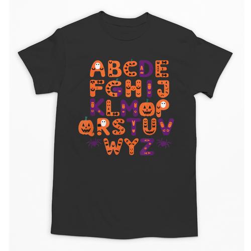 ABCs Learning Kindergarten Teacher Halloween Alphabet Unisex T-Shirt - teacherstshirts.com DE