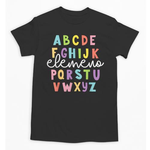 Alphabet ABC Elemeno Teacher Student Back To School Unisex T-Shirt - teacherstshirts.com DE