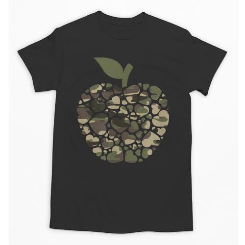 Apple Hearts Teacher Camouflage Clothing School Camo Apple For Men Women Girls Kids Unisex T-Shirt - teacherstshirts.com AU