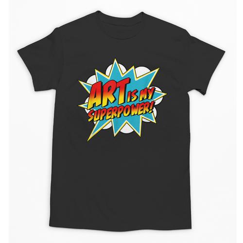 Art Is My Superpower Comic Artist Art Teacher Superhero Unisex T-Shirt - teacherstshirts.com AU