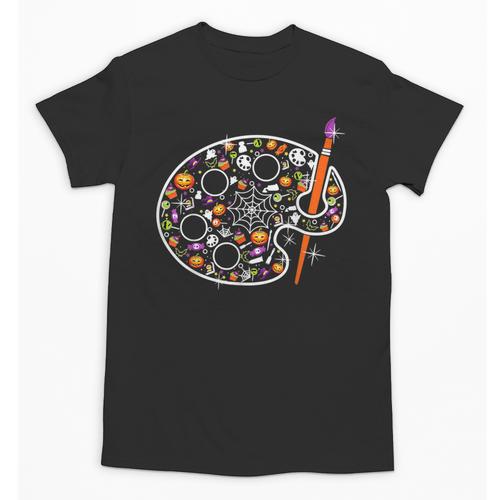 Art Teacher Pumpkin Scary Halloween Costume Men Women Unisex T-Shirt - teacherstshirts.com