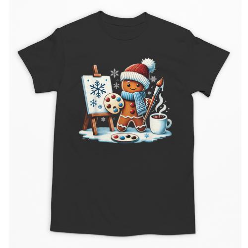 Artist Gingerbread Painter Art Teacher Student Christmas Unisex T-Shirt - teacherstshirts.com AU