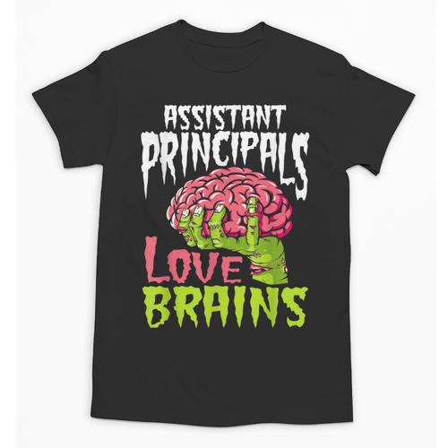 Assistant Principals Love Brains Zombie Teacher Halloween Unisex T-Shirt - teacherstshirts.com