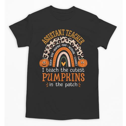 Assistant Teacher Rainbow Leopard Halloween Teacher Unisex T-Shirt - teacherstshirts.com CA