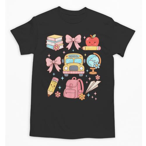 Back To School Coquette Teacher Women Girl Kindergarten PreK Unisex T-Shirt - teacherstshirts.com AU