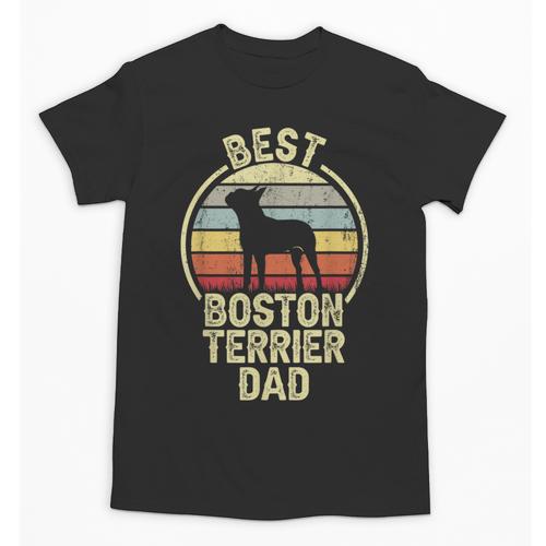 Best Dog Father Dad Vintage Boston Terrier For Men Women Unisex T-Shirt - Bostonterriersmerch.com