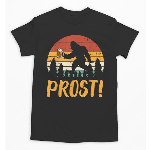 Bigfoot Sasquatch Prost Retro Bavarian Oktoberfest Men Women Unisex T-Shirt - Bostonterriersmerch.com UK
