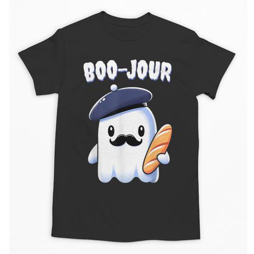 Boo Jour Ghost French Teacher Vintage Teacherlife Groovy Unisex T-Shirt - teacherstshirts.com DE