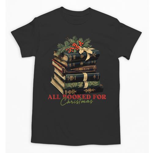 All Booked For Christmas Christmas Book Tree For Teacher For Men Women Kids Unisex T-Shirt - teacherstshirts.com