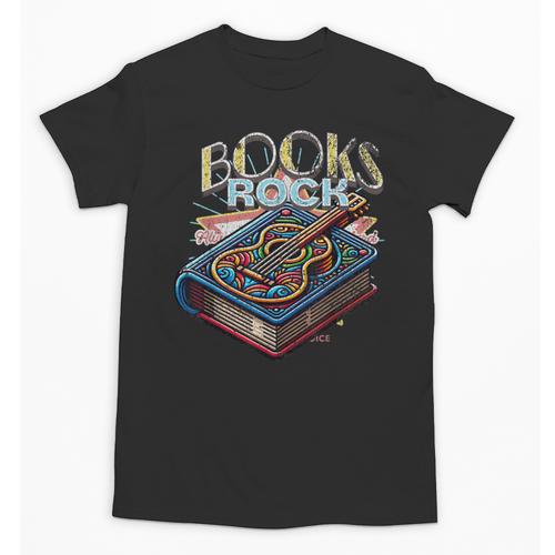 Books Rock Rock'n Roll Science Of Reading Teachers Guitar Unisex T-Shirt - teacherstshirts.com AU