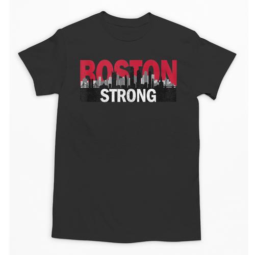 Boston Strong Logo Vintage Boston City Skyline Unisex T-Shirt - Bostonterriersmerch.com