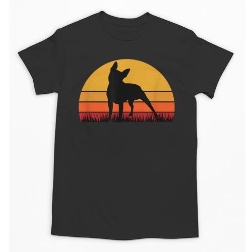 Boston Terrier Bostie Sunset Retro Dog Pet Mom Dad Unisex T-Shirt - Bostonterriersmerch.com